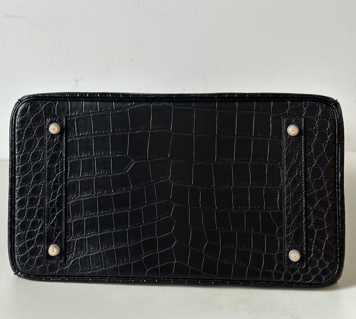 Túi tote công sở khóa móc cỡ lớn 40cm bằng da cá sấu thật màu đen