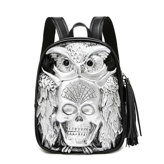 3D Skull Backpack, ba lô nhỏ hình cú đầu lâu 3D
