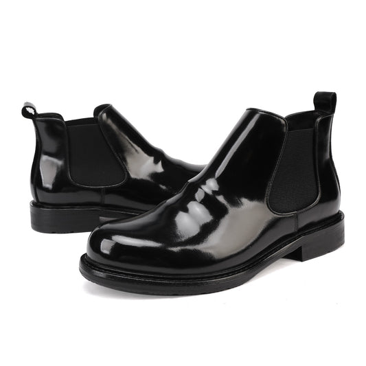 Stivali Martin in vera pelle Shell Cordovan con punta tonda