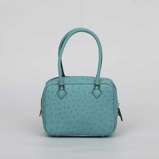 Borsa da donna in vera pelle di struzzo con manico superiore