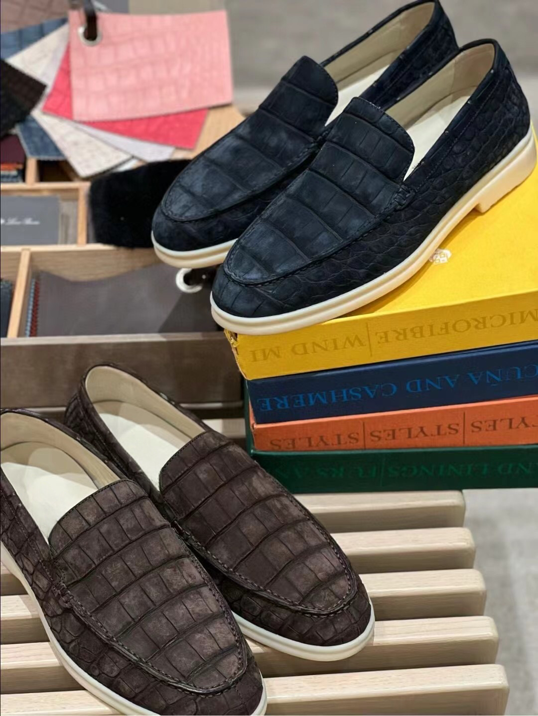 Sanded Crocodile Shoes Men s Crocodile Leather Loafers Slip On Dress Shoes Very Comfortable