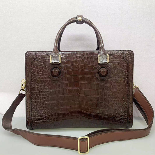 Crocodile Briefcase, borse da lavoro in pelle di ventre di coccodrillo