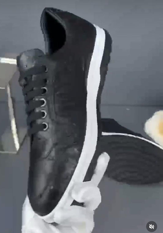 Preorder Crocodile Skin Leather Sneaker White