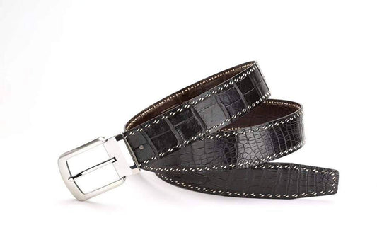 Genuine thắt lưng da cá sấu thật với khóa thép không gỉ