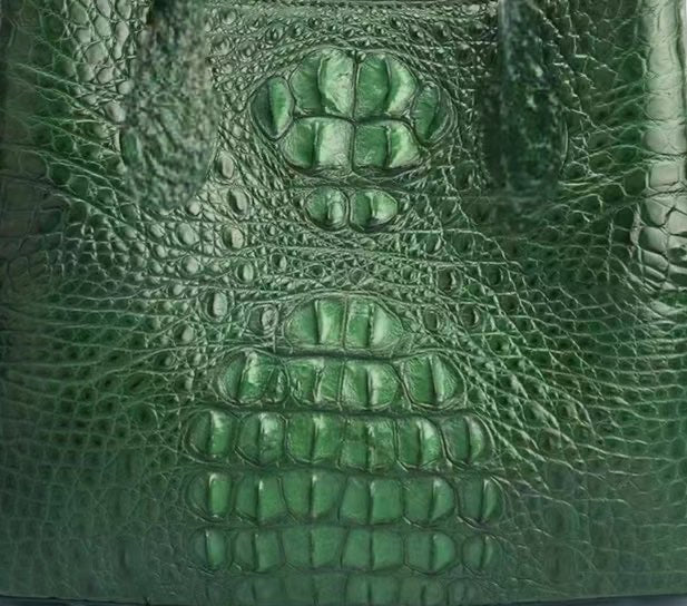 Preorder Crocodile Leather 4-Wheeled Trolley Case Travelling Luggage Bags Green