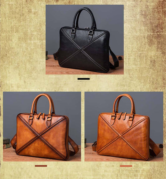 Borsa business vintage da uomo in pelle, borsa a tracolla e crossbody 2766