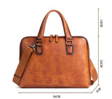 Mens Vintage Leather Buiness Briefcase Top Handle  Shoulder Cross Body Bag   2860