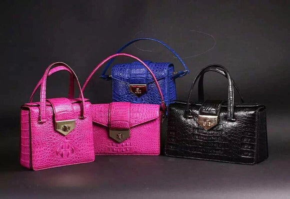 Women's Crocodile Skin Leather Handbags