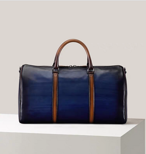 Vintage Smooth Leather Large Travel Duffel Bag