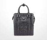 Men's Genuine Crocodile Skin Leather Top Handle  Cross Body Password lock Briefcase Bag