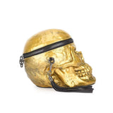 3D Bags Black Suede Skull Cross Body Shoulder Bag Mini Handle Handbags Gold Rossie Viren