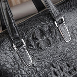 Men's  Crocodile Skin Leather Briefcase Business Document Bags Black