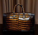 Men's Vintage Nile Crocodile Leather Large Travel Duffle Bags