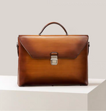 Vintage Cowhide Leather Envelop Briefcases, Business Bags  And Laptop Computer Handbags