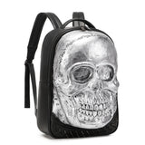 Cool Unisexs 3D Skull Backpack , Smiling Skull Backpack , Studded Large Volumn Laptop Backpack