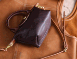 Womens Vintage  Horse Skin Leather Small Top Handle Cross Body Shoulder Bag