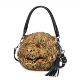 3D Backpack, Fashion 3D Happy Small Tiger Head SquareBag,  Cross Body Handle Shoulder Bag Rossie Viren