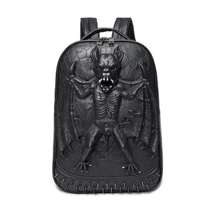 3D Evil Bat PU Studded Computer Backpack Bag