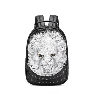 3D Lion backpack, Unisex Happy 3D Small Lion Styled Leisure Backpack