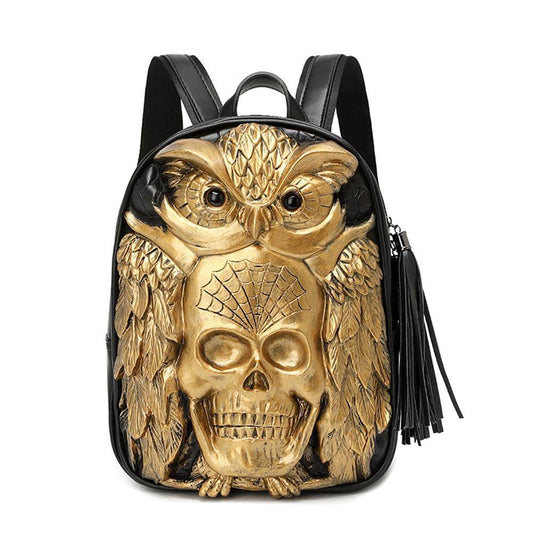 3D Skull Backpack, ba lô nhỏ hình cú đầu lâu 3D