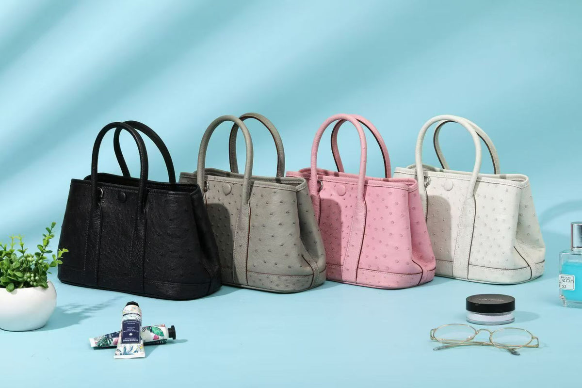 Túi tote nhỏ da đà điểu thật