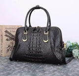 Black Crocodile Leather Briefcase,Shell Style Crocodile Leather Bag