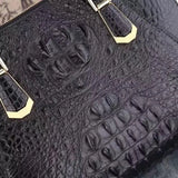 Black Crocodile Leather Briefcase,Shell Style Crocodile Leather Bag