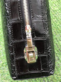 Black Genuine Crocodile  Leather Briefcase With Side Password Knock