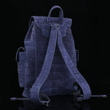 High Shiny  Blue Frosted  Crocodile Leather Backpack