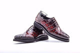 Brouge Shoes ,Crocodile Leather Lace-Up Shoes