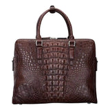 Brown Crocodile Leather Large Volumn Briefcase  Promenade Tote Bag    |  Rossieviren