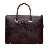 Classic Genuine Crocodile Leather Luxury Vintage  Strapless Briefcase Computer Bag