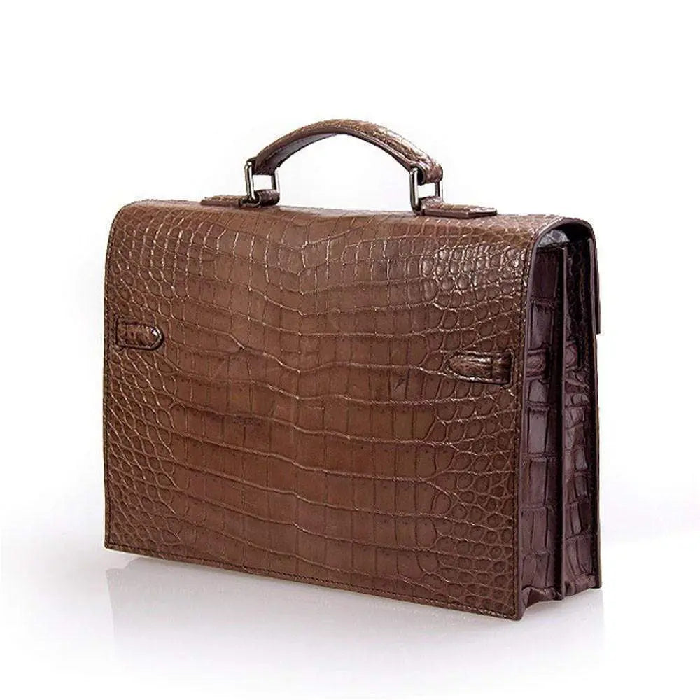 Crocodile Leather Briefcase For Men