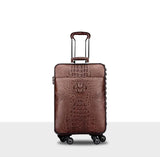 Crocodile Leather 4-Wheeled Trolley Case Travelling Luggage Bags