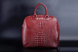 Crocodile Leather Duffel Travel Bag Red