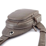 Crocodile Leather Men's Sling Chest Bag Messenger Shoulder Travel Hiking Handbags