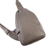 Crocodile Leather Men's Sling Chest Bag Messenger Shoulder Travel Hiking Handbags