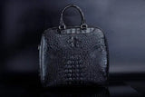 Crocodile Leather Travel Bag Black