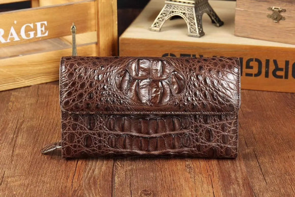 Crocodile Skin  Leather   Trifold   Wallet For Men