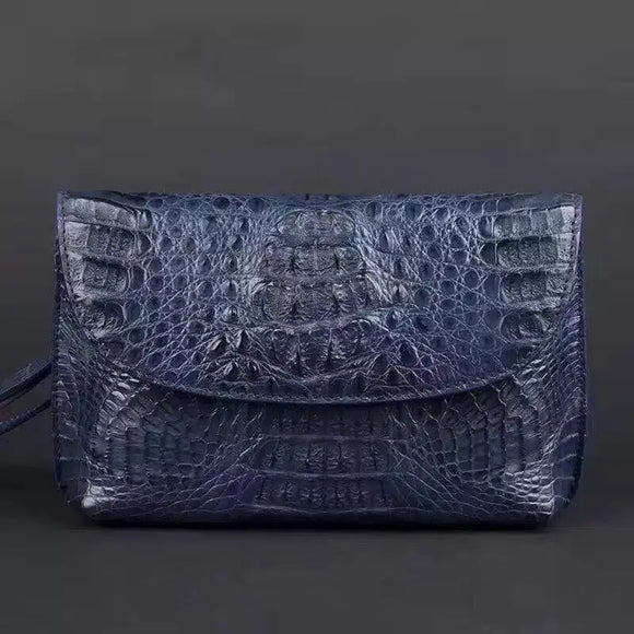 Crocodile Skin  Leather Men's Business Clutch Bag Mobile Phone Bag Purse