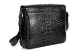 Rossie Viren Men's Crocodile Skin Leather Expandable Messenger Bag,School Bag,Laptop Bags