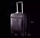Genuine  Crocodile Leather Laptop Trolley Luggage Bags Case ,Travel Luggage Bags