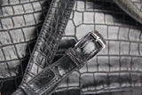 Genuine Crocodile Belly  Leather Backpack Black