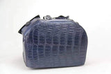Genuine Crocodile Belly  Leather Backpack Blue