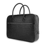 Genuine Crocodile Leather  Postman Bag Mens  Messenger Bussiness Document Travel Laptop Briefcase  Bags Black
