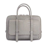 Genuine Crocodile Leather  Postman Bag Mens  Messenger Bussiness Document Travel Laptop Briefcase  Bags Light Grey