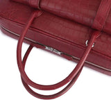 Genuine Crocodile Leather  Postman Bag Mens  Messenger Bussiness Document Travel Laptop Briefcase  Bags Red