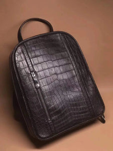 Genuine Crocodile Leather Large Backpack Knapsacks