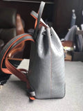 Genuine Crocodile Leather Large Drawstring Backpack Briefcase Light Grey Belly Leather