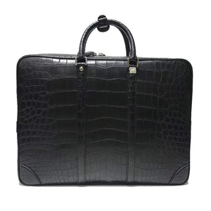 Genuine Crocodile Leather Luxury Briefcase Black Large